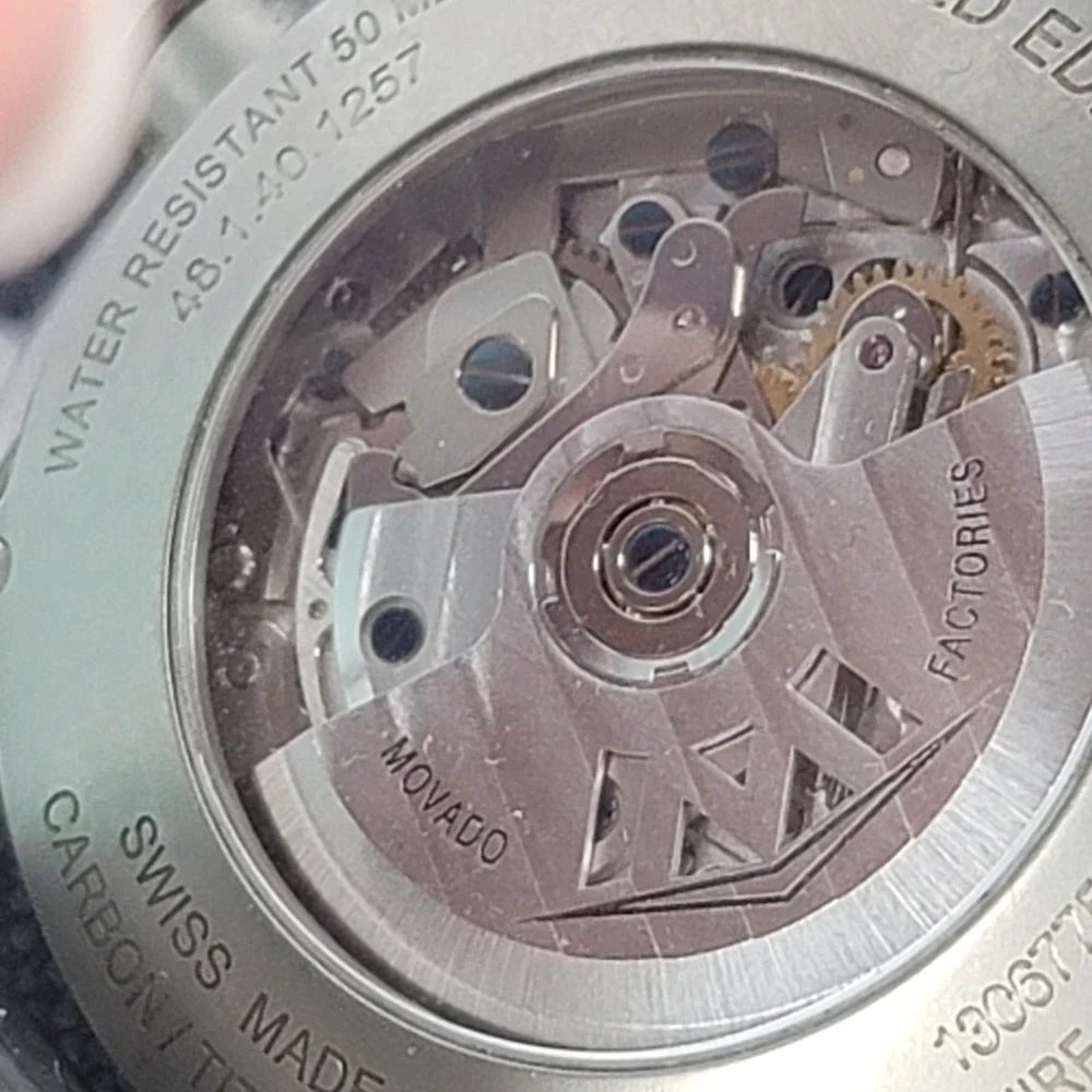 Movado Parlee Auto/Chronograph 16/75 Blue Limited Edition Watch $8500 MSRP